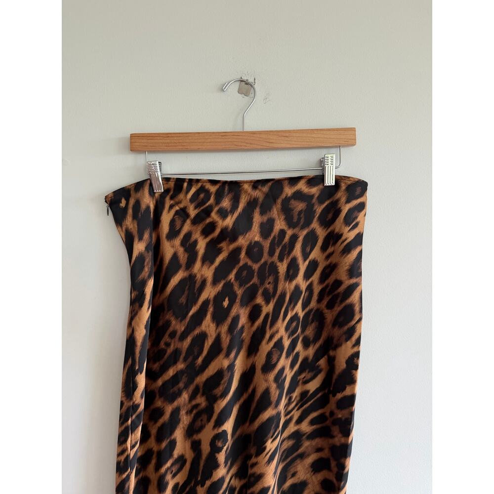 Commense Slim Leopard Print Maxi Skirt Brown Black XL NWT - Picture 9 of 9